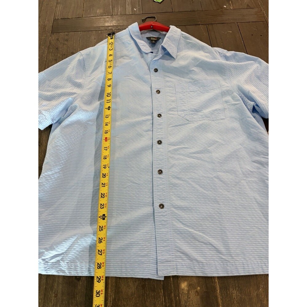 ROYAL ROBBINS Blue Checkered Short Sleeve Button Up Relaxed Fit Men's Size XL - Picture 4 of 6